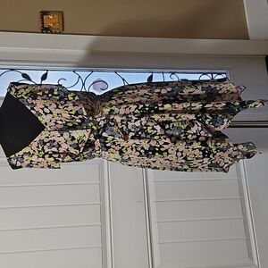 BCBG MaxAzria Jessica Floral Ruffled Sleeveless Dress Size 10